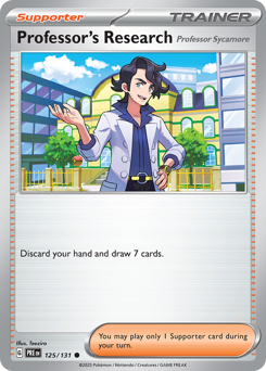 Professor's Research, Prismatic Evolutions #125, Pokémon TCG card