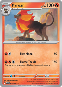 Pyroar, Prismatic Evolutions #16, Pokémon TCG card