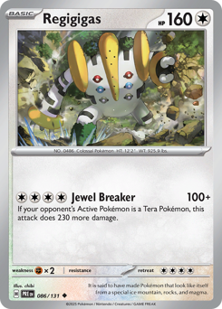 Regigigas, Prismatic Evolutions #86, Pokémon TCG card