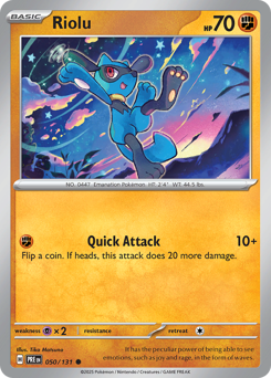 Riolu, Prismatic Evolutions #50, Pokémon TCG card
