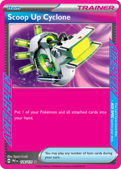 Scoop Up Cyclone, Prismatic Evolutions #128, Pokémon TCG card