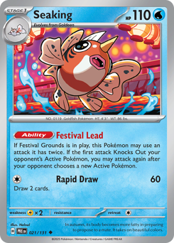 Seaking, Prismatic Evolutions #21, Pokémon TCG card