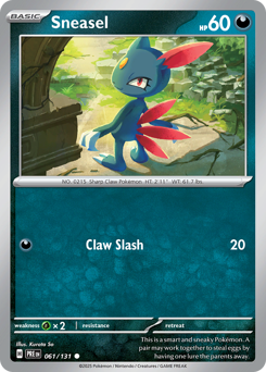 Sneasel, Prismatic Evolutions #61, Pokémon TCG card