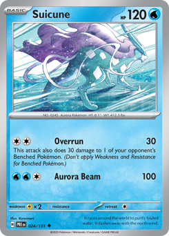 Suicune, Prismatic Evolutions #24, Pokémon TCG card