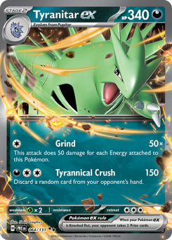 Tyranitar ex, Prismatic Evolutions #64, Pokémon TCG card