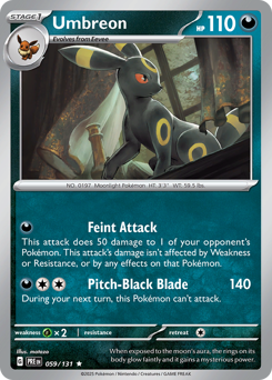 Umbreon, Prismatic Evolutions #59, Pokémon TCG card