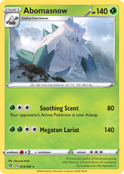 Abomasnow, Rebel Clash #13, Pokémon TCG card