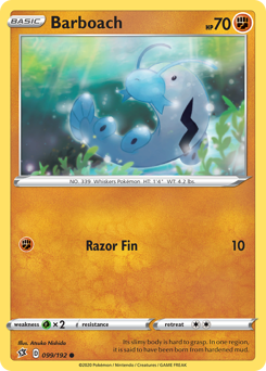 Barboach, Rebel Clash #99, Pokémon TCG card
