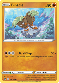 Binacle, Rebel Clash #103, Pokémon TCG card