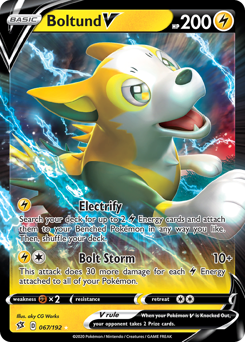 Boltund V, Rebel Clash #67, Pokémon TCG card