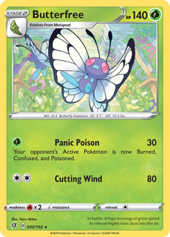 Butterfree, Rebel Clash #3, Pokémon TCG card