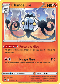 Chandelure, Rebel Clash #33, Pokémon TCG card