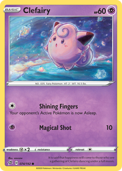 Clefairy, Rebel Clash #74, Pokémon TCG card