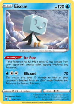 Eiscue, Rebel Clash #54, Pokémon TCG card