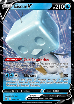 Eiscue V, Rebel Clash #55, Pokémon TCG card