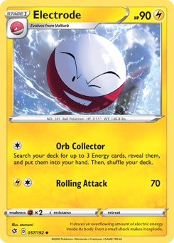 Electrode, Rebel Clash #57, Pokémon TCG card