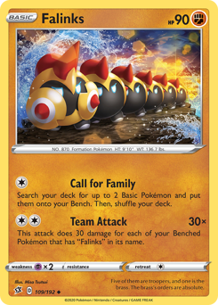 Falinks, Rebel Clash #109, Pokémon TCG card
