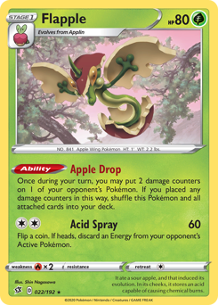 Flapple, Rebel Clash #22, Pokémon TCG card