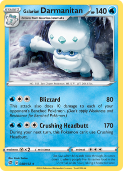 Galarian Darmanitan, Rebel Clash #48, Pokémon TCG card