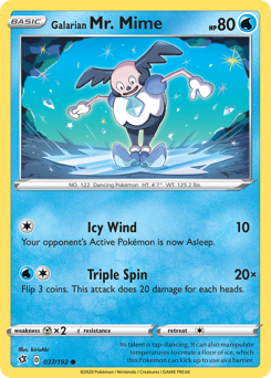 Galarian Mr. Mime, Rebel Clash #37, Pokémon TCG card