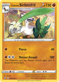 Galarian Sirfetch'd, Rebel Clash #95, Pokémon TCG card