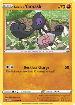 Galarian Yamask, Rebel Clash #101, Pokémon TCG card