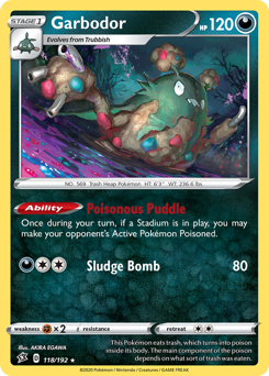 Garbodor, Rebel Clash #118, Pokémon TCG card