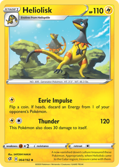 Heliolisk, Rebel Clash #64, Pokémon TCG card