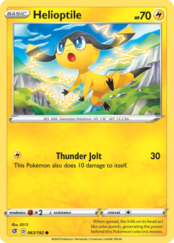 Helioptile, Rebel Clash #63, Pokémon TCG card