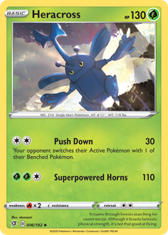Heracross, Rebel Clash #6, Pokémon TCG card