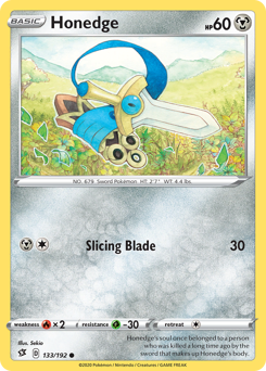 Honedge, Rebel Clash #133, Pokémon TCG card