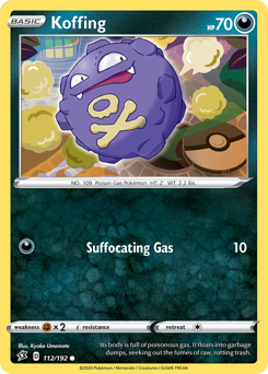 Koffing, Rebel Clash #112, Pokémon TCG card