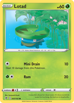 Lotad, Rebel Clash #7, Pokémon TCG card