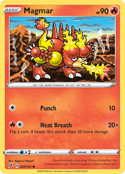 Magmar, Rebel Clash #29, Pokémon TCG card