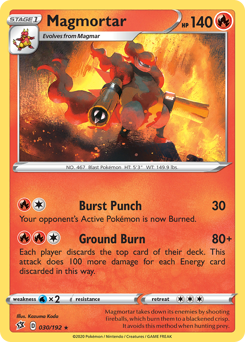 Magmortar, Rebel Clash #30, Pokémon TCG card