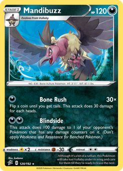 Mandibuzz, Rebel Clash #120, Pokémon TCG card