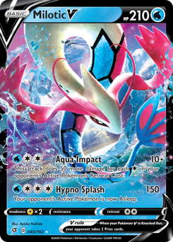 Milotic V, Rebel Clash #43, Pokémon TCG card