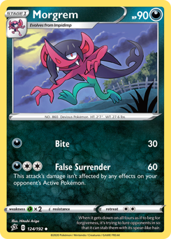 Morgrem, Rebel Clash #124, Pokémon TCG card
