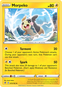 Morpeko, Rebel Clash #73, Pokémon TCG card