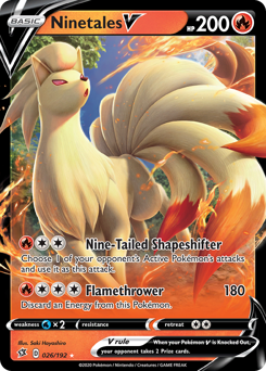 Ninetales V, Rebel Clash #26, Pokémon TCG card