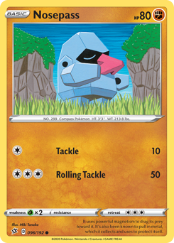 Nosepass, Rebel Clash #96, Pokémon TCG card