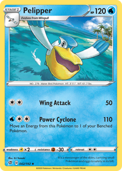 Pelipper, Rebel Clash #42, Pokémon TCG card