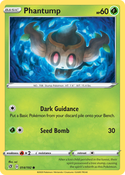 Phantump, Rebel Clash #14, Pokémon TCG card