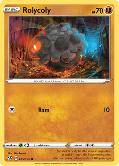 Rolycoly, Rebel Clash #105, Pokémon TCG card