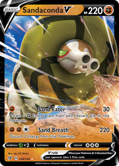 Sandaconda V, Rebel Clash #108, Pokémon TCG card