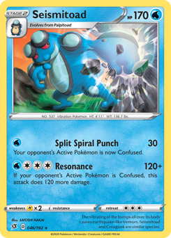 Seismitoad, Rebel Clash #46, Pokémon TCG card