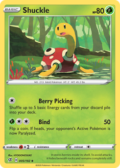 Shuckle, Rebel Clash #5, Pokémon TCG card
