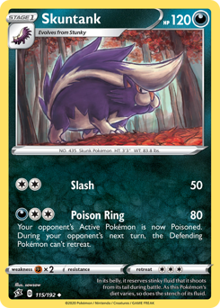Skuntank, Rebel Clash #115, Pokémon TCG card