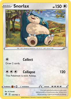 Snorlax, Rebel Clash #141, Pokémon TCG card