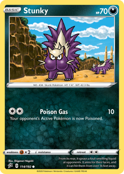 Stunky, Rebel Clash #114, Pokémon TCG card